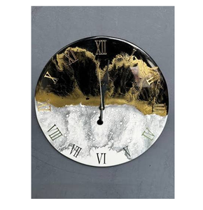 Awesome Resin <b>Digital</b> Wall <b>Clock</b> with Glittery Brass Work Modern Design Quartz Movement 15mm Thick Plate Office Use - Product Image 6