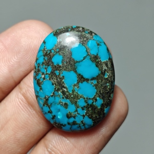 Turquesa Natural de Hubei, Cabujón Ovalado, Gema de Turquesa para Joyería, 29x22x6 mm. 31 Ct. E642 - Product Image 1