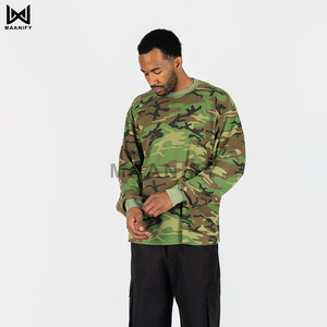 เสื้อยืดแขนยาวลายพรางวินเทจขายดี ทรงโอเวอร์ไซส์ สไตล์สตรีทแวร์ สำหรับผู้ชาย รับทำโลโก้ตามสั่ง OEM ODM แบรนด์ MAANIFY - Product Image 3