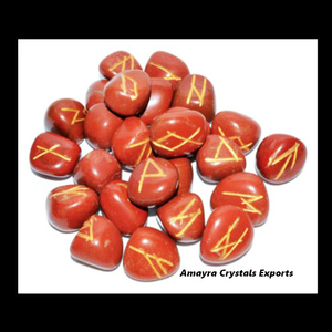 Ensemble de runes en jaspe rouge naturel spirituel, ensembles de runes en agate faits à la main, vente en gros de cristaux de pierres précieuses, acheter chez Amayra Crystals Exports - Product Image 2