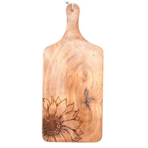 Planche à découper en bois rectangulaire avec poignée, finition naturelle, bloc de cuisine décoratif, ustensiles de cuisine, décoration de table, Ramadan - Product Image 3
