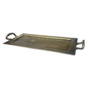 Luxury craft Metal Aluminum Serving <b>Tray</b> With Handle <b>Tea</b> Coffee And Snacks Serving <b>Tray</b> Gold Plated Handcrafted Hotels Supplies - Product Image 3