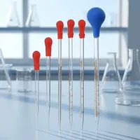 Pipettes graduées en plastique MAYALAB MGPP10 avec poignées en caoutchouc 0,5 ml 1 ml 2 ml 5 ml – Compte-gouttes de transfert transparents à volume fixe pour laboratoire
