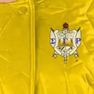 Veste matelassée courte Sigma Gamma Rho pour femme, avec étoiles en relief, chaude pour l'hiver, manteau matelassé court, veste de mode personnalisée pour équipe - Product Image 4