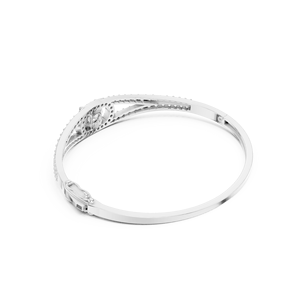 14K White Gold Lab Grown Diamond Brilliant Cut IGI Certified Women's Luxury Bangle Engagement Wedding Gift Party <b>Jewelry</b> - Product Image 4