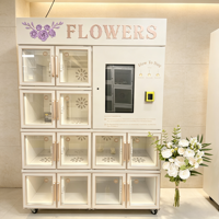 Distributeur automatique de fleurs fraîches avec réfrigération et écran tactile pour centres commerciaux
