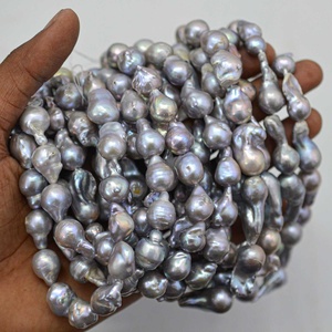 Perlas de Agua Dulce Naturales Grises Multicolores de 10 mm, 12 mm, 14 mm, Perlas Barrocas Redondas, Calidad AAA, Perlas Lisas para Joyería, Regalos de Año Nuevo - Product Image 1