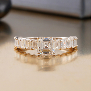 2.93 CT Lab Grown Square Emerald Baguette Engagement <b>Ring</b> 14K Gold Clarity VVS2/VS1 <b>Cushion</b> Cut <b>Wedding</b> Jewelry - Product Image 1