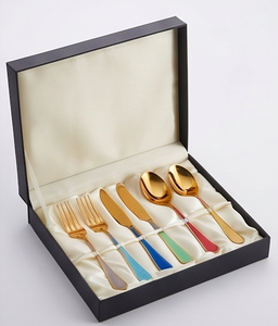 Glam Gold Flatware Set With Colorful Handles Dishwasher Safe Wedding Tableware Metal Cutlery Spoon <b>Knife</b> <b>Fork</b> - Product Image 6