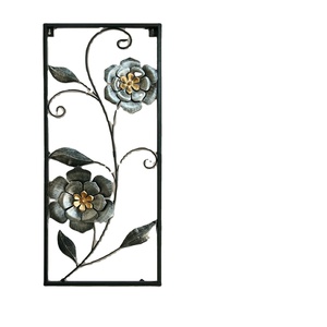 Fleur verticale en fer moderne, Art mural pour décoration murale, couleur noire, Design moderne, fleur horizontale en fer, Art mural, fleur décorative - Product Image 1