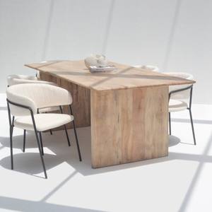 Table à manger Vandana Aureo Vento en bois de manguier avec pieds plats et design contemporain solide - Product Image 5