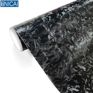 NICAI 1.52*18M Ô Tô 3D Giả Mạo Đen Carbon Fiber Xe Bọc Điện Thoại Sticker Vinyl Phim Cho Xe Ô Tô Xe Máy OEM ODM Gói