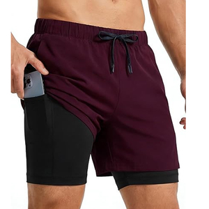 Custom Logo <b>Men</b> 2 In 1 Running <b>Shorts</b> <b>Compression</b> Liner Gym Fitness <b>Shorts</b> Quick Dry Sports <b>Shorts</b> Wholesale - Product Image 3