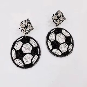 Pendientes de mujer hechos a mano con cuentas, rectangulares azules, con diseño de fresa, estilo clásico, joyería de moda - Product Image 3