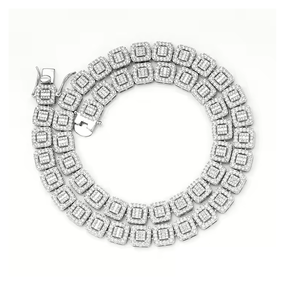 Collar de cadena de tenis con moissanita engastada, joyería de lujo estilo hip hop para hombres y mujeres - Product Image 2