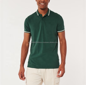 Camiseta Polo Premium Personalizada con Cuello y Puños a Rayas Tejidas, Camiseta Polo de Jersey - Product Image 1