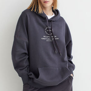 Sudadera con capucha corta casual de color liso para mujer King, anti-bolitas, de invierno, con bolsillos bordados, manga larga, forro polar tejido, 240g - Product Image 1