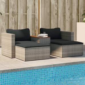 Ensemble de canapés de jardin en rotin PE gris modulaire, élégant et durable, meubles d'extérieur - Product Image 1