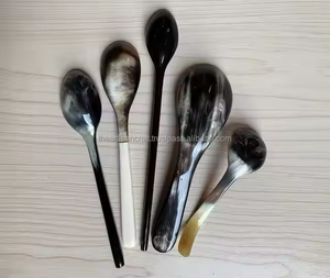 Artisan Craft-Ensemble de vaisselle écologique avec petite cuillère en corne de buffle pour servir et mesurer les aliments, thé, crème glacée, miel lors des fêtes - Product Image 4