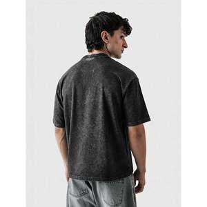 เสื้อยืดโอเวอร์ไซส์ทรงใหญ่พิเศษ ผ้าคอตตอน 100% สไตล์วินเทจ สตรีทแวร์ ล้างสีแบบแอซิดวอช รับผลิตแบบ OEM แบรนด์ส่วนตัว - Product Image 4