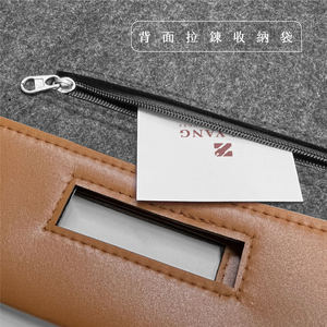 Sac fourre-tout en cuir patchwork et feutre de laine_3D Bag - Product Image 2