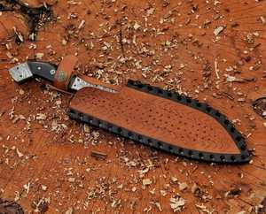 Handmade Damascus Steel Chef <b>Knife</b> 13" In Blade Straight Edge Resin Handle Leather Sheath <b>Sharp</b> Kitchen <b>Knife</b> <b>Set</b> - Product Image 6