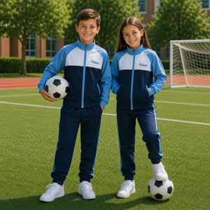 Ensemble d'uniformes scolaires en polyester/coton OEM/ODM pour les élèves du primaire avec logo personnalisé - Vente en gros d'uniformes unisexes pour enfants - Product Image 1