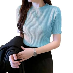 เสื้อผ้าแฟชั่นทำงานสไตล์สกินนี่ แขนสั้น คอกลม ผ้าริบ ทรงสวยสง่า ไอเท็มหน้าร้อน ขายส่ง - Product Image 2