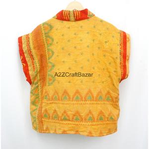Handmade Kantha Jacket Vintage Kimono Beach Wear Bohemian <b>Robe</b> Belt <b>Coat</b> Spring Summer Casual Cotton Patch Breathable Quick - Product Image 2