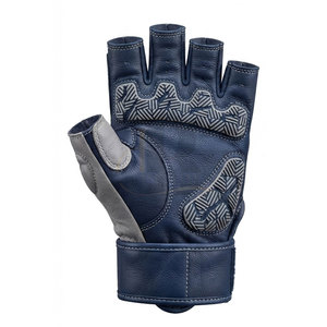 <b>Leather</b> Weightlifting Gloves with Non-Slip Palm Protection Adjustable <b>Wrist</b> <b>Strap</b> Half Finger Design for Gym Weight Training - Product Image 3