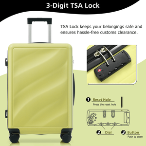 Set di Valigie 3 Pezzi Leggero e Resistente in ABS con Ruote Girevoli e Serratura TSA per Viaggi in Cabina - Product Image 3