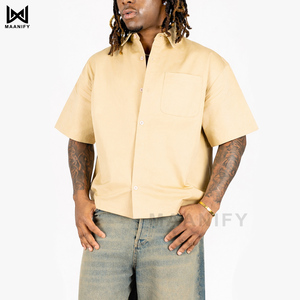 Camisa de Trabajo de Lujo Color Bronceado para Hombre, Corte Recto, Estilo Urbano, Poliéster y Algodón, con Botones, Personalizable con Logotipo, Fabricante OEM MAANIFY - Product Image 1