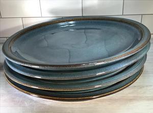 Assiette à dîner en céramique dégradée effet Brise Côtière, bord rustique chaud, finition brillante, vaisselle durable pour la maison moderne - Product Image 2