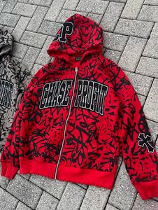 Latest style best rate <b>Zipper</b> <b>Sweatshirt</b> Graffiti Print Oversized Streetwear Purple Red Gray 100% Polyester Knitted Autumn - Product Image 2