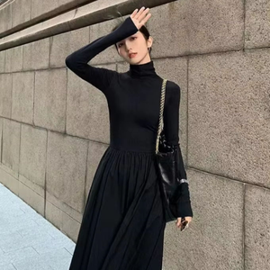Vestido largo negro para mujer, vestido maxi informal elegante y ajustado, vestido de moda para primavera/verano/principios de otoño para damas - Product Image 6