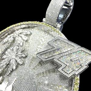 925 Silver Hip Hop Jewelry Charm Pendants Custom Luxury <b>Iced</b> <b>Out</b> Silver VVS Moissanite <b>Chain</b> and Pendants - Product Image 3