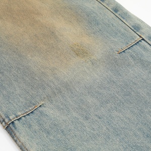 Denim Unisex 100% Cotton Quick Dry High Waist Heavyweight Vintage Regular Fit Straight Embroidery Multiple colors <b>Baggy</b> Style - Product Image 2