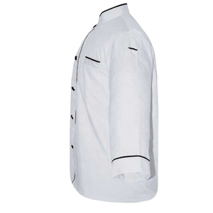 Veste de chef blanche pour homme, manches longues, coton, double boutonnage, pour uniformes de restaurant et de bar - Product Image 3