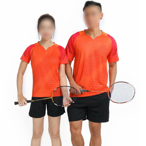 Uniforme de Equipo Personalizable de Poliéster para Fútbol, Bádminton, Tenis, de Secado Rápido, Transpirable, Manga Corta, Traje de Entrenamiento de Verano - Product Image 1