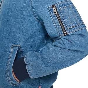 Chaqueta Bomber MA-1 Vintage para Hombre, de Mezclilla, Acolchada, Transpirable, con Cierre de Botones de Cuerno - Product Image 6