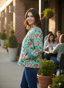 Veste en coton matelassée indienne réversible avec poches doubles, faite à la main, imprimé bohème, magnifique manteau d'hiver pour femmes - Product Image 2