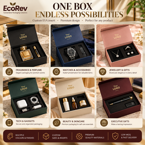 Cajas de Regalo Magnéticas Premium de Cartón Rígido con Logotipo Personalizado, Acabado en Lámina Dorada, Inserto de Esponja, Forma Rectangular, Embalaje de Regalo ECO59 - Product Image 5