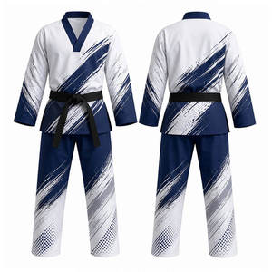 Uniforme de karaté personnalisé imprimé sur le devant en polyester et coton, séchage rapide, respirant, léger, pour adultes - Product Image 1