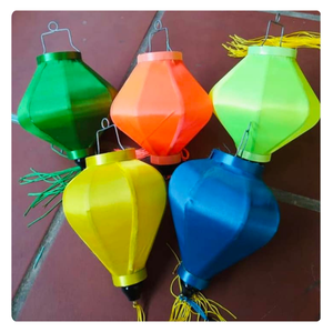 โคมไฟทรงกลมทำจากผ้าไหมและไม้ไผ่สำหรับการตกแต่งภายในที่สวยงาม100% งานฝีมือจากเวียดนาม - Product Image 1