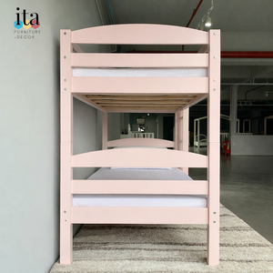 Customizable Vintage pink <b>Bunk</b> <b>Bed</b> Custom <b>Wood</b> Bedroom Furniture for Kids - Product Image 1