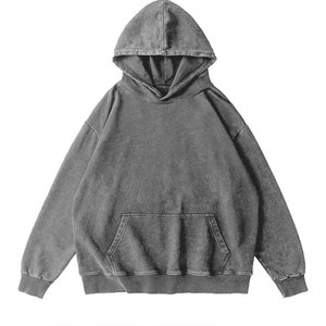 เสื้อฮู้ดดี้ผู้หญิงทรงโอเวอร์ไซส์ ดีไซน์ใหม่ล่าสุด ล้างสีแบบแอซิด บริการ OEM สไตล์สตรีทแวร์ลำลอง วินเทจ แขนยาว - Product Image 5