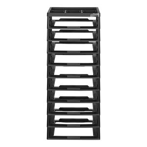 Organizzatore da Scrivania Multifunzionale a 10 Livelli in Plastica, Grande Capacità, con Cassetto e Cornice Nera, Realizzato in PP - Product Image 1