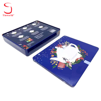 Boîte en fer blanc rectangulaire personnalisée avec impression et gaufrage pour chocolat, biscuits, bonbons, thé