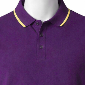 Chemise décontractée pour homme à manches courtes en jersey respirant, couleur unie, imprimée par transfert thermique, avec col et poignets contrastants, 180g - Product Image 3