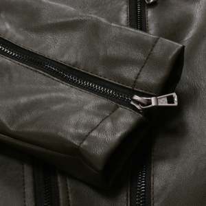 New Casual Vintage Leather <b>Jacket</b> Men Winter High Quality Quick Dry Breathable Front Logo Men's Leather <b>Jacket</b> - Product Image 5